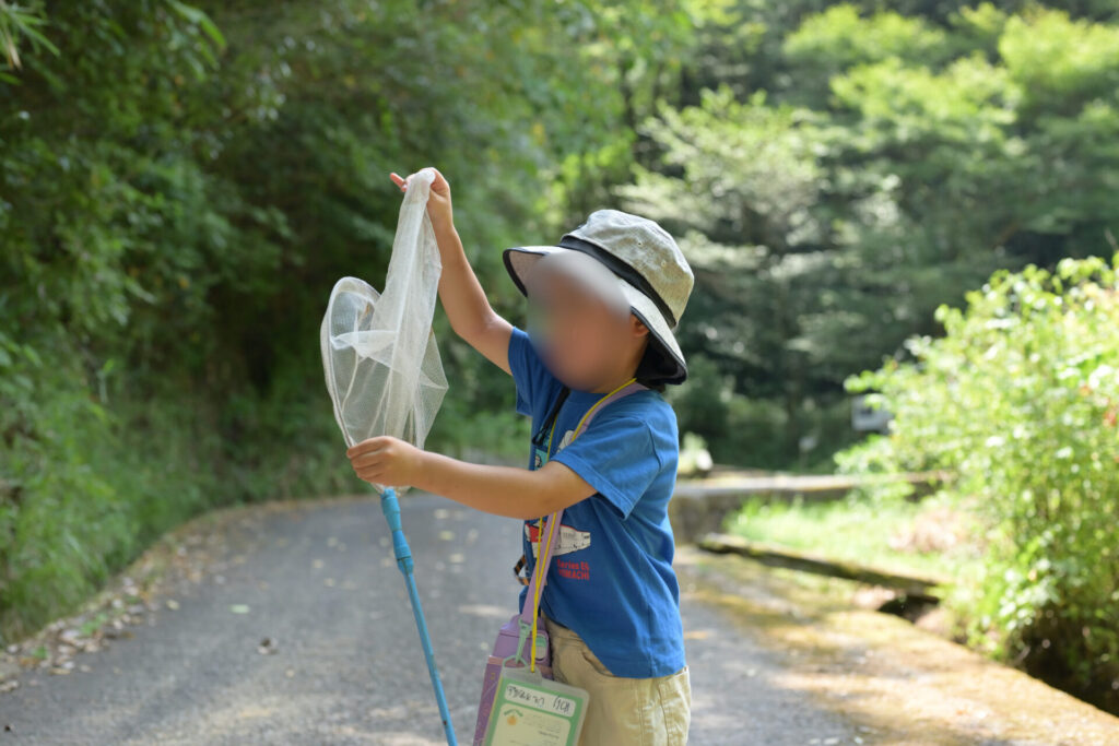 虫取り網とこども